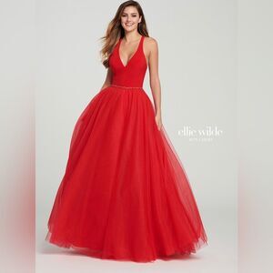 Ellie Wilde by Mon Cherie Womens Prom Dress Size 2 Red Formal Gala HOCO